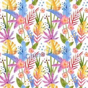 水彩花卉植物矢量背景图